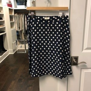 kate spade navy polka dot skirt